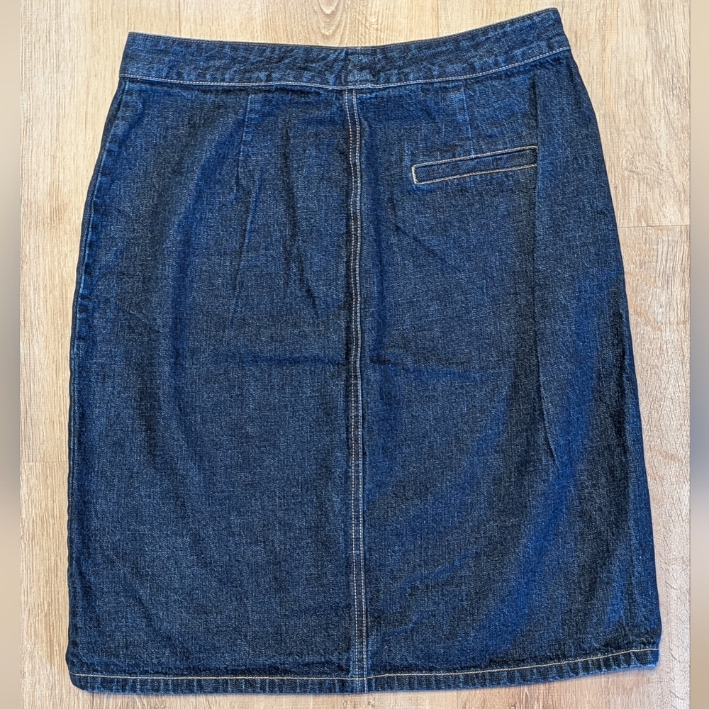 Vintage GAP Dark Blue Denim Pencil Skirt Size 8 - Picture 2 of 4